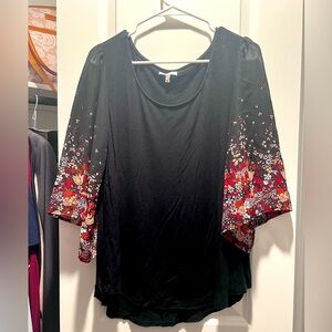 Blouse with 3/4 Flare Sleeves